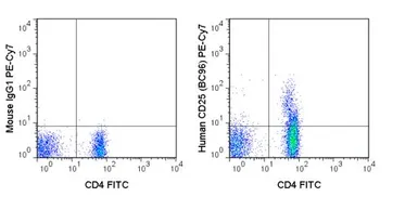 Anti-IL2 Receptor alpha antibody [BC96] (PE-Cy7) used in Flow cytometry (FCM). GTX01471-10