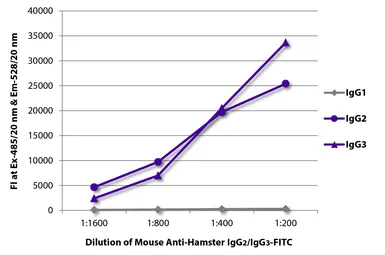 Mouse Anti-Armenian Hamster IgG2+IgG3 antibody [SB139e] (FITC). GTX04118-06