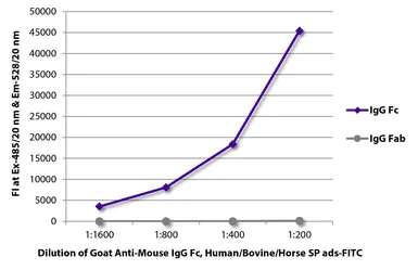 Goat Anti-Mouse IgG (Fc) antibody, pre-adsorbed (FITC). GTX04190-06