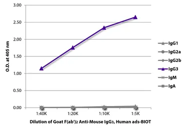 Goat Anti-Mouse IgG3 (Heavy chain) antibody, F(ab')2 fragment, pre-adsorbed (Biotin). GTX04220-02