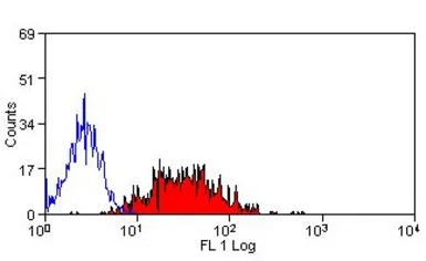 Anti-CD83 antibody [3D11] (FITC) used in Flow cytometry (FCM). GTX43489
