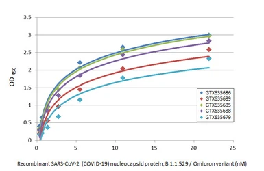 Anti-SARS-CoV-2 (COVID-19) Nucleocapsid antibody [HL455] used in ELISA (ELISA). GTX635688