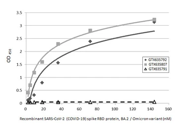 Anti-SARS-CoV-2 (COVID-19) Spike RBD antibody [HL1003] used in ELISA (ELISA). GTX635792