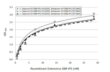 Anti-Enterovirus D68 VP1 antibody [HL5334] used in ELISA (ELISA). GTX645812