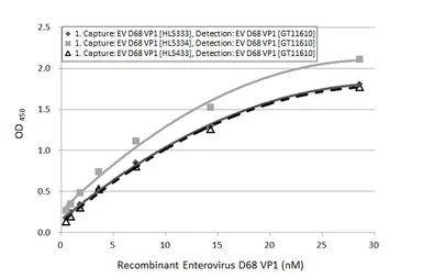 Anti-Enterovirus D68 VP1 antibody [HL5433] used in ELISA (ELISA). GTX646075