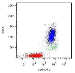 Anti-CD13 antibody [WM15] (APC) used in Flow cytometry (FCM). GTX74832