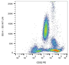 Anti-CD52 antibody [HI186] (PE) used in Flow cytometry (FCM). GTX75945