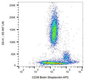 Anti-CD38 antibody [HIT2] (Biotin) used in Flow cytometry (FCM). GTX78363