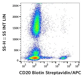 Anti-CD20 antibody [LT20] (Biotin) used in Flow cytometry (FCM). GTX78378