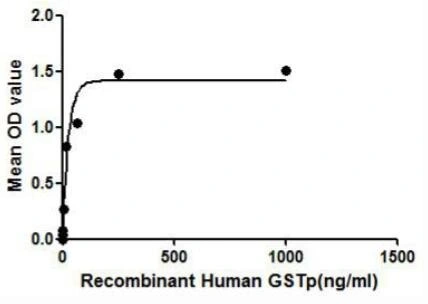 Functional ELISA analysis of GTX00125-pro Human GSTP1 protein which can bind immobilized CDK5 protein.
