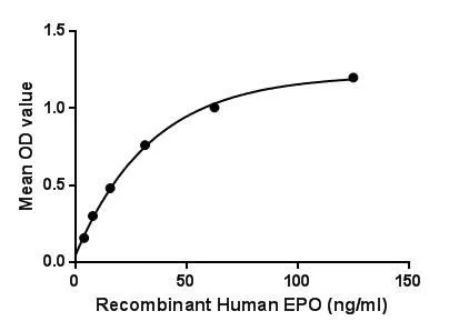 Functional ELISA analysis of GTX00251-pro Human EPO protein (active) which can bind immobilized EPOR protein.