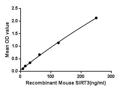 Functional ELISA analysis of GTX00312-pro Mouse SIRT3 protein which can bind immobilized DLAT protein.