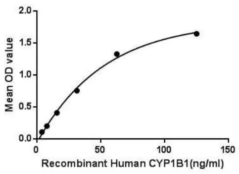 Functional ELISA analysis of GTX00418-pro Human CYP1B1 protein which can bind immobilized HSPb2 protein. Functional ELISA analysis of GTX00418-pro Human CYP1B1 protein which can bind immobilized HSPb2 protein.