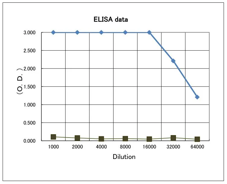ELISA analysis of recombinant Toxin of P. multocida using GTX00880 Pasteurella multocida Dermonecrotic toxin antibody.<br>Protein coating amount : 100?l (0.2 ?g) per well<br>Antibody amount : 100?l at indicated dilution