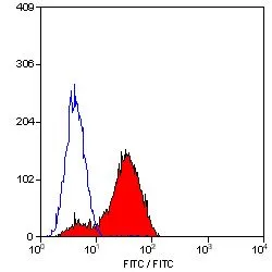 FACS analysis of human peripheral blood lymphocytes using GTX41962 Integrin alpha 4 antibody [44H6] (Low endotoxin,azide free).