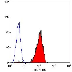 FACS analysis of human peripheral blood lymphocytes using GTX74612 CD48 antibody [MEM-102] (FITC).