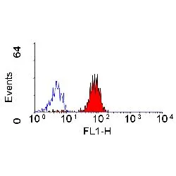 FACS analysis of human peripheral blood monocytes using GTX74625 CD32 antibody [AT10] (Biotin).