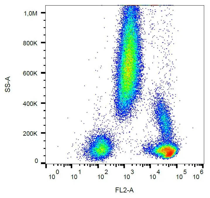 Surface staining of human peripheral blood cells with anti-CD48 (MEM-102) Alexa Fluor&reg; 700.