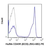Anti-CD45R antibody [RA3-6B2] (PE) used in Flow cytometry (FACS). GTX00486-08