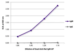 Goat Anti-Rat IgM (Mu chain) antibody, pre-adsorbed (AP). GTX04137-03