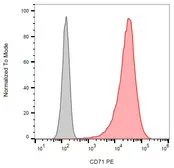 Anti-CD71 antibody [MEM-75] (PE) used in Flow cytometry (FCM). GTX18242