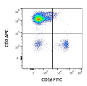 Anti-CD16 antibody [LNK16] (FITC) used in Flow cytometry (FACS). GTX74719