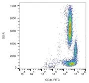 Anti-CD44 antibody [MEM-263] (FITC) used in Flow cytometry (FCM). GTX79957