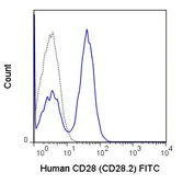 Anti-CD28 antibody [CD28.2] (FITC) used in Flow cytometry (FACS). GTX80197