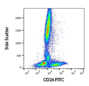 Anti-CD26 antibody [BA5b] (FITC) used in Flow cytometry (FACS). GTX80223
